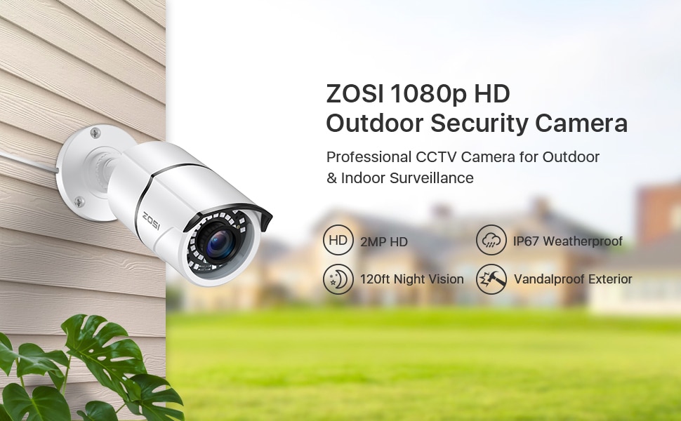 ZOSI 16Channel 1080p 2TB DVR Security Camera System with 12 Wired